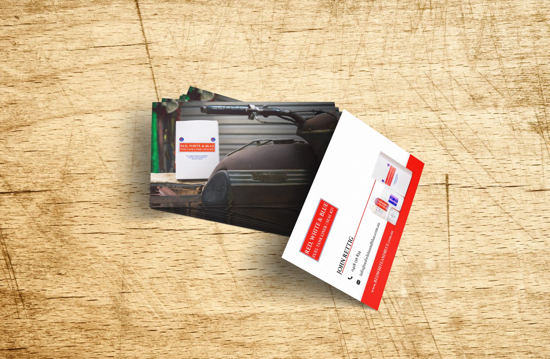 Red, White and Blue Business Card